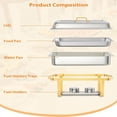 thumbnail image 3 of Bingirl Ensemble de 6 Buffets de 8 Qt en Acier Inoxydable avec Plateau Anti-Frottement et Cadre Pliant pour Servir et Réchauffer les Aliments, 3 of 7