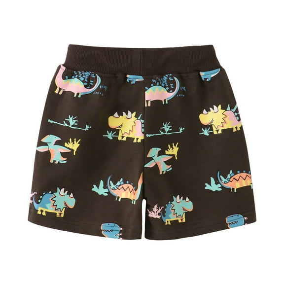 Glisme Boys Shorts Toddler Kids Sport Shorts Cartoon Dinosaur Prints Casual Fashion Beach Cargo Shorts Durable Shorts For Child Size 3-4 Years ,Black