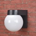 thumbnail image 2 of Lámpara de Pared LED para Porche Exterior, con Base de PC y Negra, Pantalla Acrílica Lechosa, E27, Bola, para Exteriores., 2 of 5