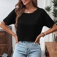 thumbnail image 4 of Short Sleeve T Shirts for Womens Summer Business Casual Tops Loose Basic Outfits, 4 of 6