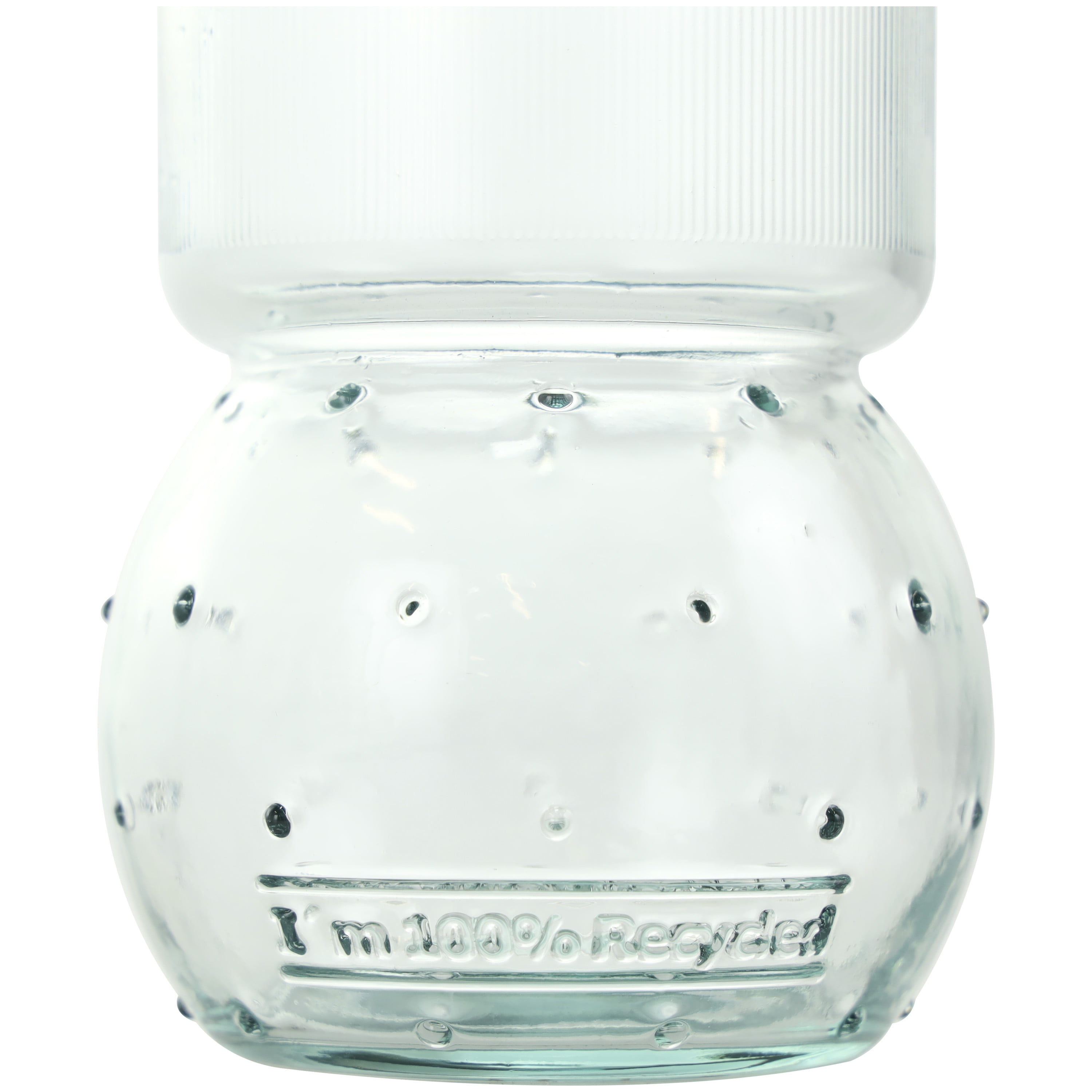 DecMode 4"W,7"H Small Bubble Style Recycled Glass Vase with Varying Shapes, Set of 3