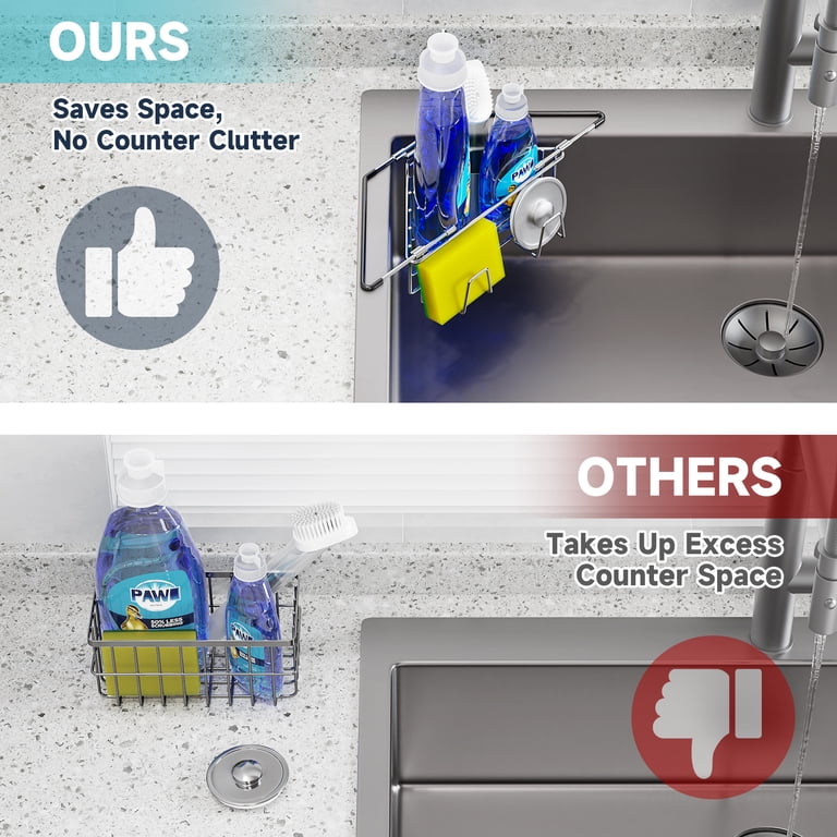 NiHome Extendable Stainless Steel Sink Corner Caddy photo 5