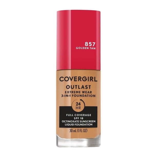Base de maquillaje Covergirl líquida 3 en 1 outlast 857 golden tan 30 ml