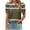 Army Green, variant on Women Puff Sleeve Short Sleeve T Shirt Wave Striped Round Neck Casual Summer Tops Pocket Blouse Soft Breathable Daily Beach Vacation Wear Tunic Shirts Contrast Color Tee Top