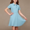 thumbnail image 2 of Knitted Dress For Girls Fall Winter Comfy Fashion A Line Midi Dresses Mock Neck Long Sleeve Casual Wear With Bag (11-12 Years, Light Blue), 2 of 9
