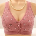 thumbnail image 4 of UngA No Wire Bras for Women Front Closure，Comfortable Front Closure Button Cotton Sleep Bras for Older Women No Underwire Watermelon Red,40, 4 of 4