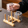 thumbnail image 4 of Bxaolu Bamboo Wooden Dish Racks Plate Stand Holder Vertical Drainer Kitchen Cabinet Organizer for Dish, Pots, Lids, Bowls, Cups, and Cutting Boards and Books(5 Slots), 4 of 9