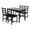 Dark Chestnut Brown, variant on HomCom 5 Piece Solid Pine Wood Table and High Back Chair Dining Set - White/Natural Wood
