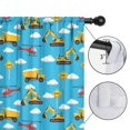 thumbnail image 4 of Blackout Kids Curtains,Excavator and Helicopter Blue Pattern Children's Insulated Curtains Set Of 2,Bedroom Essentials,Toddler Room Decor 52"x84", 4 of 5