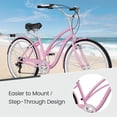 thumbnail image 4 of ABORON 24" Beach Cruiser Bike Women, Lightweight Adult Urban Cruiser Bike with Rack, 7-Speed Cruiser Bicycle for Commuting, Carbon Steel Frame Commuter Bicycle, 4 of 9
