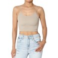 thumbnail image 1 of TheMogan Women's Solid Spaghetti Straps Ribbed Seamless Stretch Crop Cami Tank Top, 1 of 7
