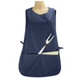 thumbnail image 2 of Cobbler Apron 2 Pockets Smock Regular 28.5" x 18.5" Poly Cotton Black White (1, Navy Blue) By DALIX, 2 of 5