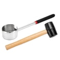 thumbnail image 5 of FONDOTIN Stainless Steel Kitchen Utensils Set Coconut Shell Opener Bamboo 1 Set 2pcs, 5 of 8