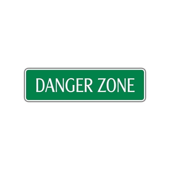 Danger Zone Aluminum Metal Novelty Street Sign Business Wall 4x18