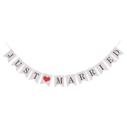 Wedding Banner Just Married Decoration Decorations Bridal Sign Car Bunting Party Home