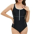 thumbnail image 2 of Idoravan One Piece Bathing Suits for Women, Women's Fashionable and Sexy Zippered Swimsuit Swimsuit Black M, 2 of 8