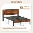 thumbnail image 3 of Costway Full Bed Frame with LED Lights Storage Headboard Power Outlets Strong Metal Support, 3 of 10