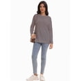 thumbnail image 2 of Women's Long Sleeve Knitted Crew Neck T-shirt, 2 of 6
