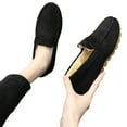 thumbnail image 2 of hopeusnice Women's Suede Loafers Winter Warm Plush Fuzzy Fleece Lined Slip On Shoes Flats Comfortable Cozy Indoor Outdoor Footwear Black 40, 2 of 5