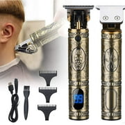 Professional Mens Hair Clippers Zero Gapped Cordless Hair Trimmer Professional Haircut & Grooming Kit for Men Rechargeable LED Display