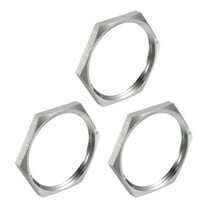 3Pcs Cast Pipe Fitting Hex Locknut, 304 Stainless Steel Hex Lock Nut NPT 1-1/2" Female Thread for Plumbing Fixed