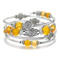 thumbnail image 1 of Fulu Autumn Pulseras Apilables Con Cuentas Para Mujer Boho Wrap Pulsera De Plata En Capas Joyería De Moda Regalos Para Ella (Amarillo), 1 of 5