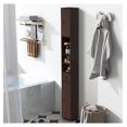 thumbnail image 4 of 71" Tall Slim Bathroom Storage Cabinet, Freestanding Narrow Tower with 2 Doors, 1 Drawer & 5 Adjustable Shelves, 8"x8"x71", Brown, 4 of 4