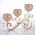 thumbnail image 3 of Bougeoir 3 Bras Chandelier Centre de Table de Mariage Doré, 3 of 7