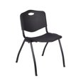 thumbnail image 3 of 66" x 24" Kee Training Table- Mocha Walnut/ Black & 2 'M' Stack Chairs- Black, 3 of 5