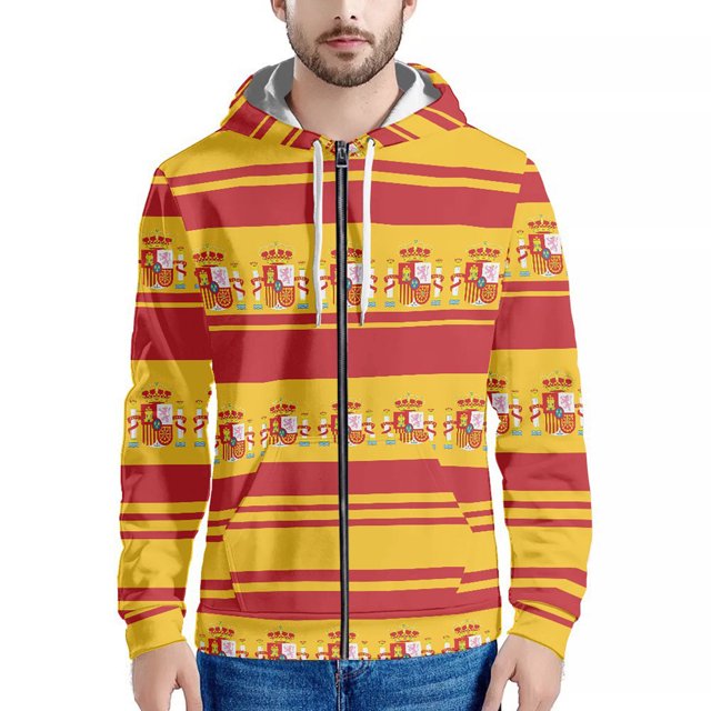 2022 Qatar Football World Cup Zip Hooded Sweater Netherlands Spain Brazil Fans Cheering Jacket