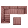 thumbnail image 3 of Modway Conjure Channel Tufted Velvet Sectional Sofa with Modular Connectors, Gold Dusty Rose, 3 of 10