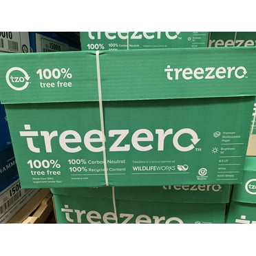 Tree Zero Copy Paper, 20lb, 8.5x11, 92 Bright, Carton-5,000 Sheets