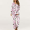 thumbnail image 4 of HaoXianJian 2 Pack Womens Pajama s Long Sleeve with Long Pajama Pant V-neck Soft Sleepwear Heart Printed Pjs Loungewear s Plus Size 2X 3X, 4 of 7