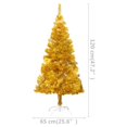 thumbnail image 4 of vidaXL Artificial Pre-lit Christmas Tree with Ball Set Gold 120 cm PET, 4 of 5
