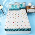 thumbnail image 4 of Homewish Cyan Bowknot Zipper Twin Comforter Sets with Fitted Sheet and 2 Pillowcases for Princess Girls, Glitter Cheetah Print Zipper Bedding Set, 4 of 7