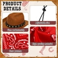 thumbnail image 4 of Western Cowboy Porch Goose Outfits for 23"/ 17'' Lawn Cement Goose Statue Clothes - Western Cowboy Theme Hat with Bandana Scarf -Outdoor Garden Patio Yard Decor(Red), 4 of 5