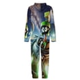 thumbnail image 5 of Looney Tunes Marvin The Martian Kids Hooded Jumpsuit Union Suit Onesie One Piece Blanket for Boys Girls, 5 of 7
