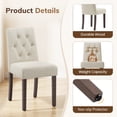 thumbnail image 3 of EOP Dining Chairs Set of 2, Modern Upholstered Fabric Dining Room Chairs, Armless Kitchen Side Chairs with Wood Legs and Padded Seat for Living Room, Bedroom, Kitchen, Beige, 3 of 9