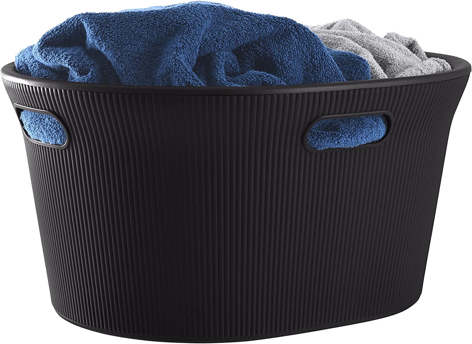 Superio Ribbed Style Laundry Hamper and Laundry Basket (2 Pack, Brown)