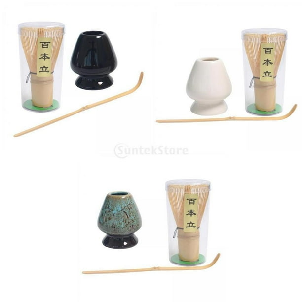 Soporte para Matcha, de té Matcha de bambú de Matcha,Juego de y cuenco tradicional Matcha,Té japonés Bambú Matcha Soporte de cerámica,Titular BLESIY Soporte para batidor Matcha