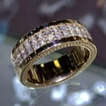 thumbnail image 4 of K-KED Shiny Crystal Zircon 18K Gold Plated Rings Womens Wedding Ring Delicate Jewelry Size 6-10-8, 4 of 6