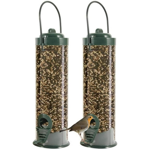Miuline ATopoler 2Pcs Bird Feeders Hanging Wild Bird Seed Feeder Garden Bird Seed Feeder Hanging Peanut Nut Feeding for Small Birds Garden Outdoors (Style# G)