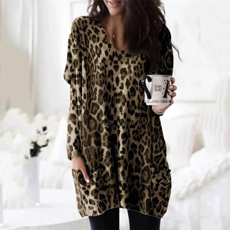 Leopard print flowy dress hot sale