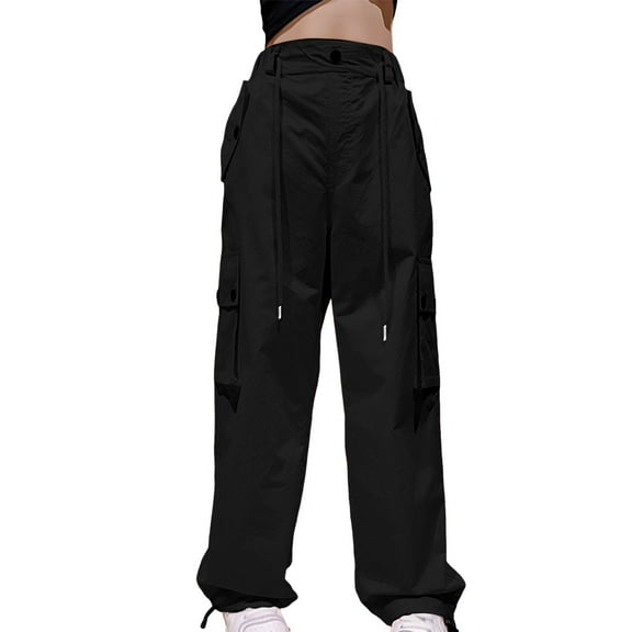 Girls' Vintage Multi-Pocket Cargo Pants Multi Pockets Lightweight Cotton Teens Trousers Weekend Youth 8-14Y