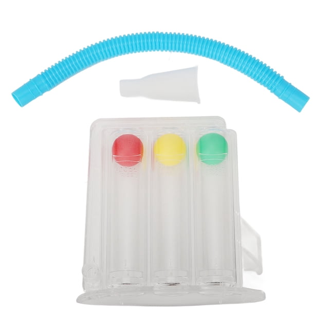 Ejercitador de respiración con bola que sopla, dispositivo de entrenamiento de capacidad pulmonar con 3 bolas coloridas para personas mayores