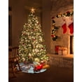 thumbnail image 5 of Spring Easter Bunny Christmas Tree Skirt 36 Inches Large Christmas Skirt Tree, Teal Striped Floral Botanical Tree Skirt Christmas Decorations for Fireplace Party Holidays Indoor Outdoor, 5 of 7