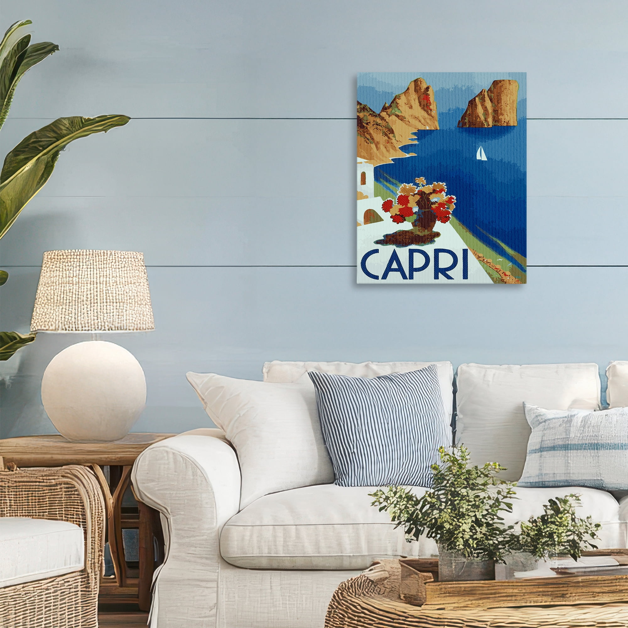 Stupell Industries Capri Island Cliffs Canvas Wall Art, design by Lil' Rue