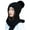 Black, variant on Mosey Women Winter Hat Thick Knitted Solid Color Scarf Connected Neck Protection Windproof Cozy Plush Ball Decor Lady Outdoor Cap