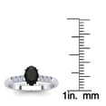 thumbnail image 5 of SuperJeweler 1 Carat Rose Cut Oval Shape Black and White Diamond Ring In 14 Karat White Gold For Women, 5 of 6