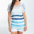 thumbnail image 3 of Elsie & Zoey Shira L/XL Ocean Short Sleeve V-Neck Striped Knit Top for Women, 3 of 7
